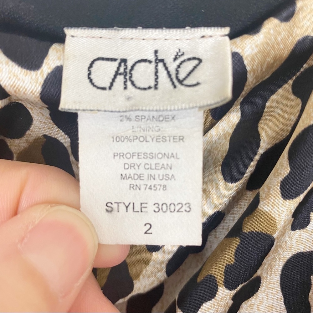 CACHE Y2K Animal Print Slip Dress Sweetheart neckline 2 Cheetah Leopard Vintage - Picture 13 of 14